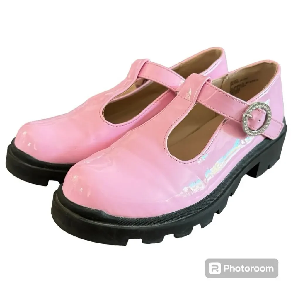 Steve Madden Girls Shoes Suzey Mary Jane Bubble Gum Pink Patent Size 3